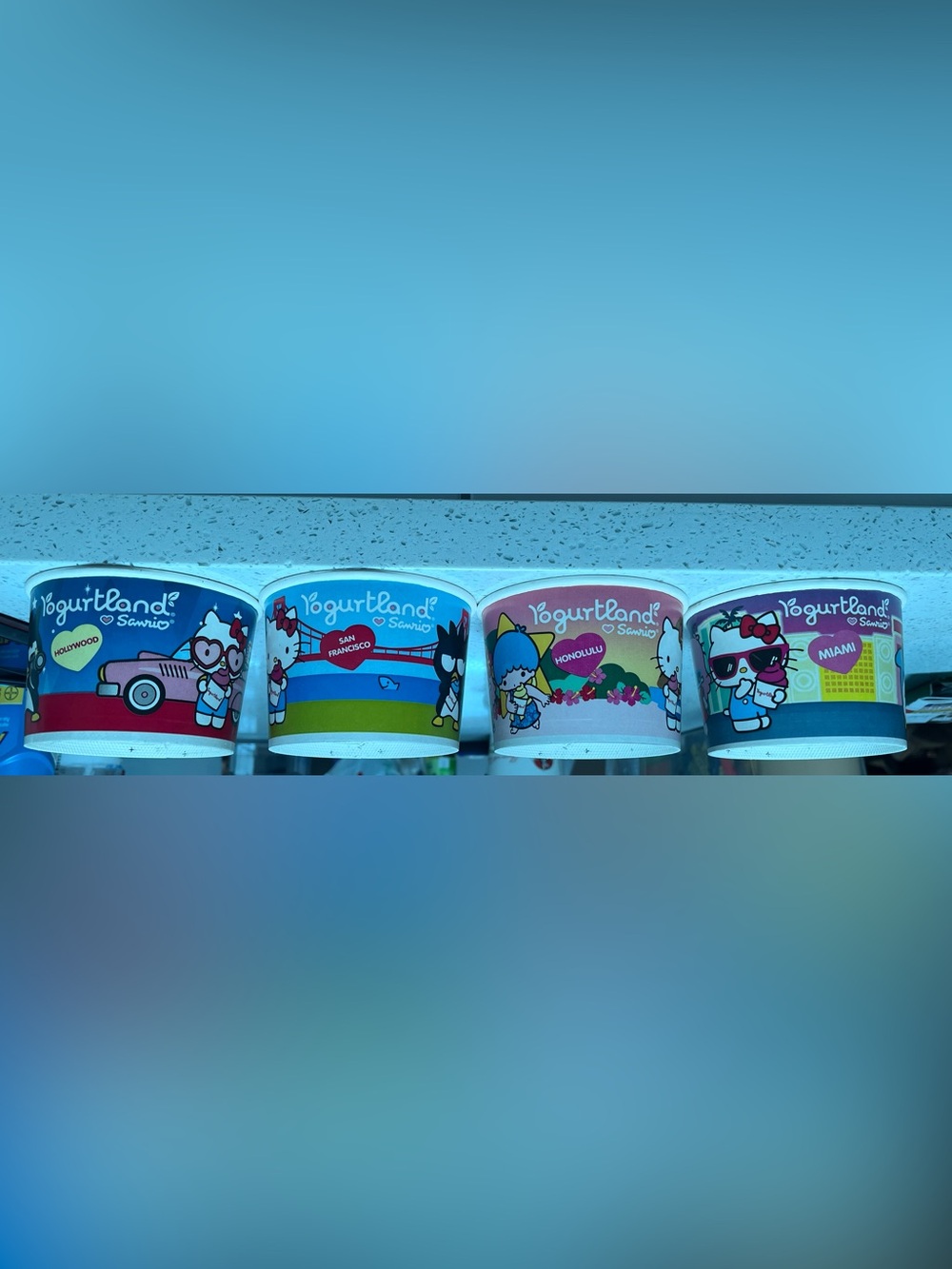 Sanrio Character Yogurtland Cups set of 4